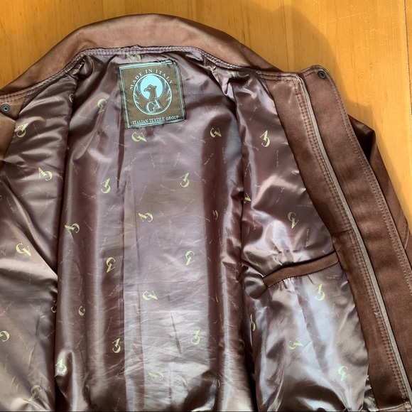 Brown Nubuck Bomber Jacket - Picture 6 of 7